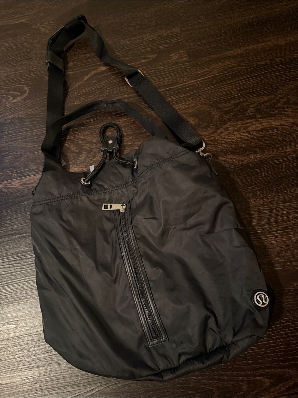 lululemon athletica Black Nylon Gym Bucket Bag